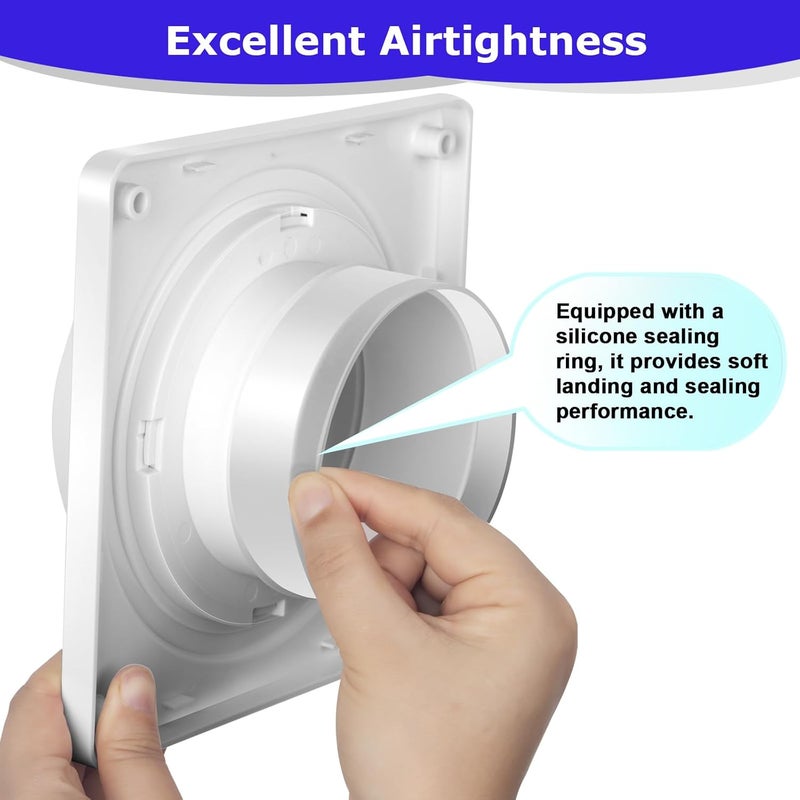 Senshare Dryer Vent Connector Kit, Dryer Vent Wall Plate with Quick Connect & Disconnect, Twist Lock Dryer Duct Connector Kit Fits 4 Inch Tubes, Covers Area 7 Inch x 7 Inch, for Dryer Washer Bathroom - Image 4